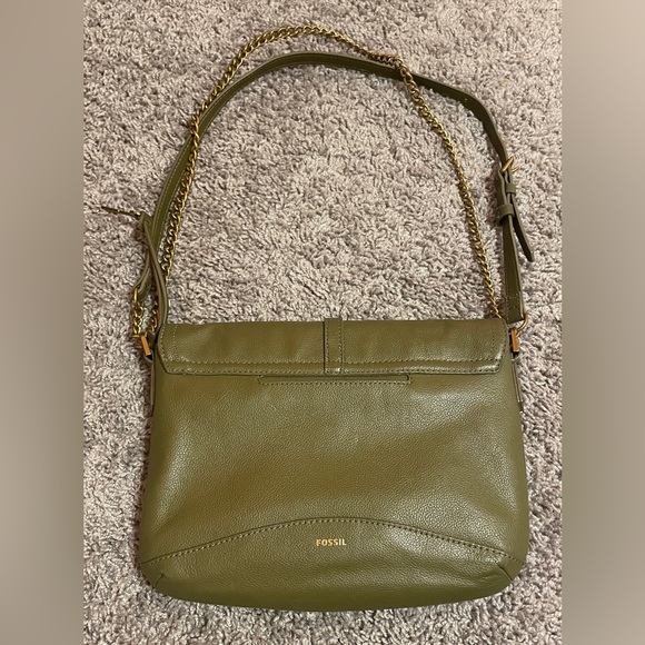 Fossil Edelyn Crossbody Olive Mixed Material Leather and Velvet - Picture 3 of 5
